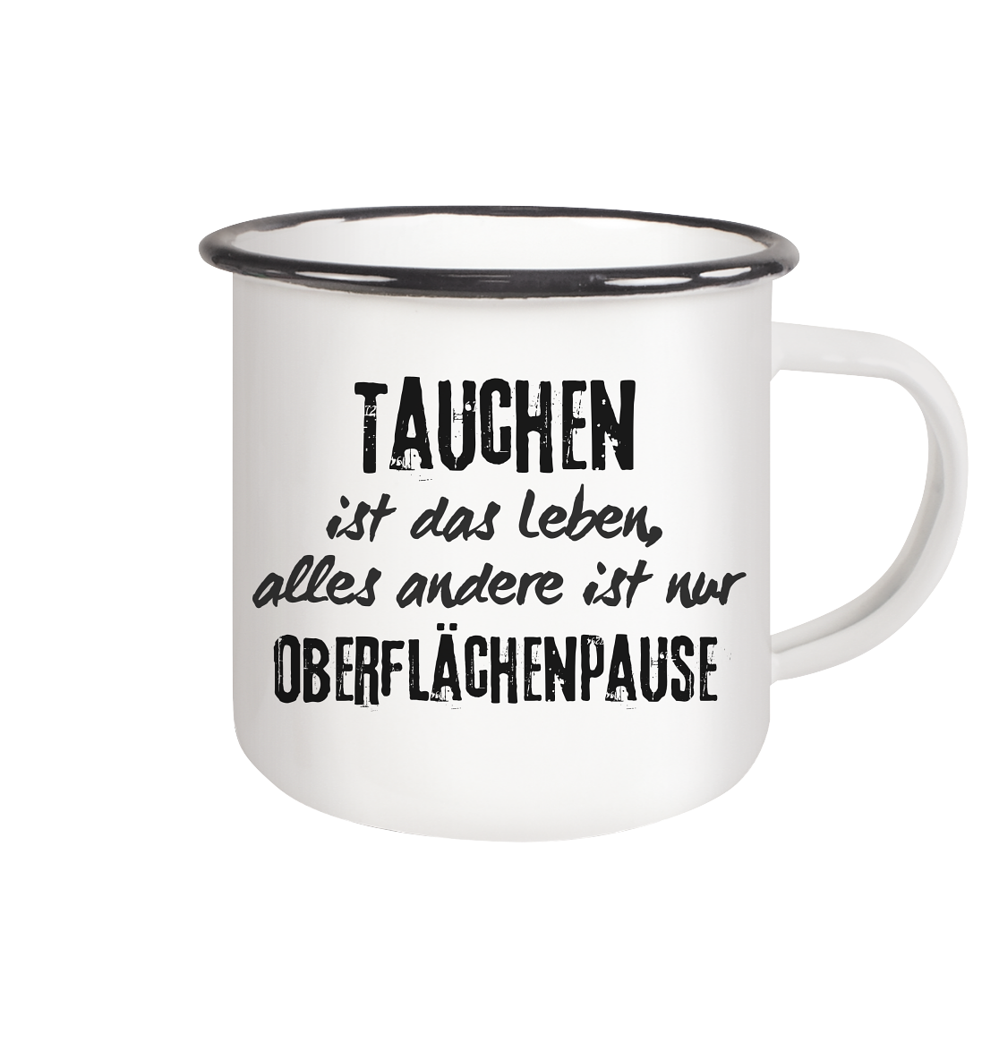 Emaille Tasse (Black)
