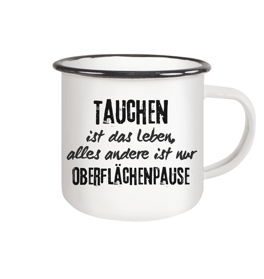 Emaille Tasse (Black)