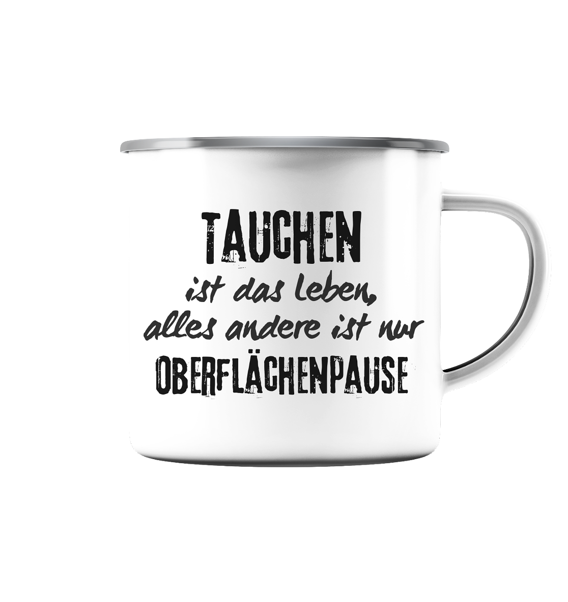 Emaille Tasse (Silber)