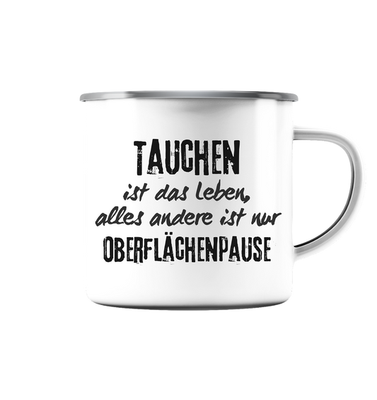 Emaille Tasse (Silber)
